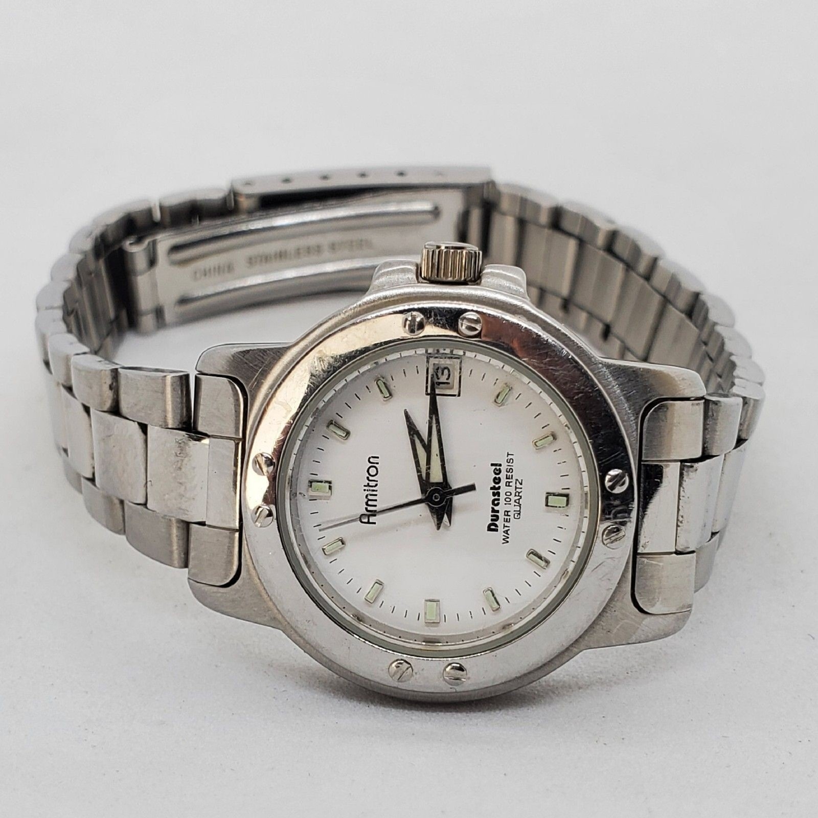 Armitron Womens Watch 26mm White Dial Date 7 New Battery Read Description